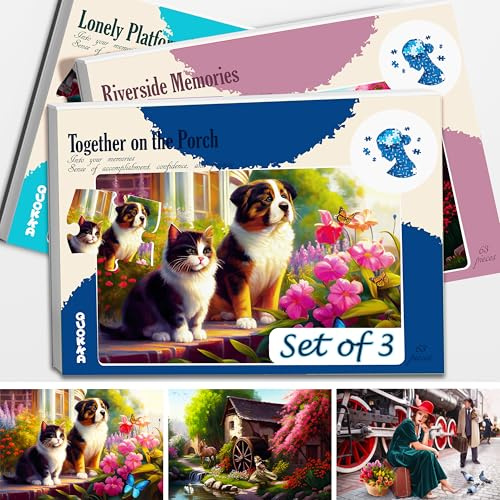 QUOKKA Rompecabezas Adultos con Alzheimer - 3x63 Piezas Grandes Puzzle Plataforma Ribereña para Ancianos - Juego Cognitivo para Adultos - Entretenimiento Juegos para Personas Mayores con Demencia
