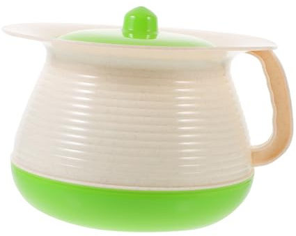 Healeved Crachoir en Plastique avec Couvercle, Bassin de Lit Portable en Pp, Facile à Nettoyer Transporter, pour Usage Domestique et Voyages
