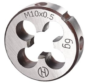 CoCud Metrisches verstellbares Rundschneideisen, M10 x 0,5, Gewindeschneideisen aus legiertem Stahl, Rechtsgewinde