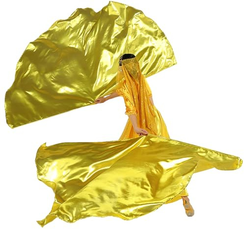 MUNAFIE Anbetungsfahnen 2 stück Lobpreis Tanz Fahnen Halbkreis Flagge mit Flexibel Fahnenstange für Tanzaufführung Kirche Gold