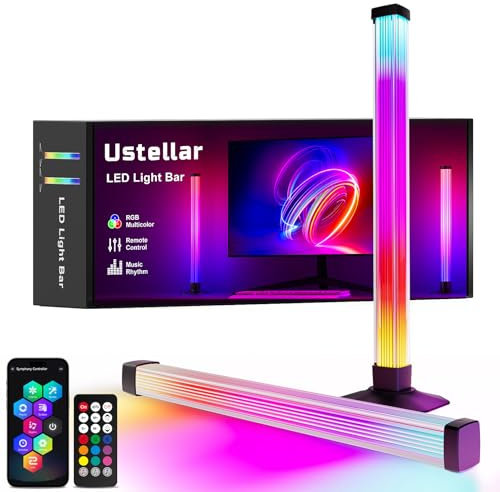 Ustellar RGB IC LED Lightbar, 360° TV Hintergrundbeleuchtung für 40-60 Zoll, USB Betrieben RGB Ambient Lampe mit Musik Sync und Multi-Modi, Steuerbar über App für Gaming PC TV Zimmer Deko