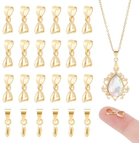 UNICRAFTALE 40 Stück 18 Karat Vergoldet Eispickel Klemmösen Anhänger Klemmösen Aufstecken Anhänger Klemmösen Anschluss Baumelnder Anhänger Anschluss Für Schmuckherstellung 9x5x3mm