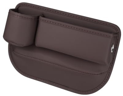1PC Autositz Lücken Organizer für VW UP! 2016 2017 2018 2019 2020-pr, Multifunktionale Autositz Veranstalter Vordersitz Lückenfüller für Handys ZubehöR,C Brown-Co-Pilot