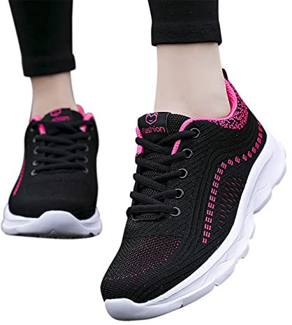 Laufschuhe Damen rutschfest Freizeit Flacheschuh Luftpolster Outdoor Barfußschuhe Fitness Mesh Walkingschuhe Schuhe Bequem Joggingschuhe Bequeme Atmungsaktiv Wanderschuhe Turnschuhe