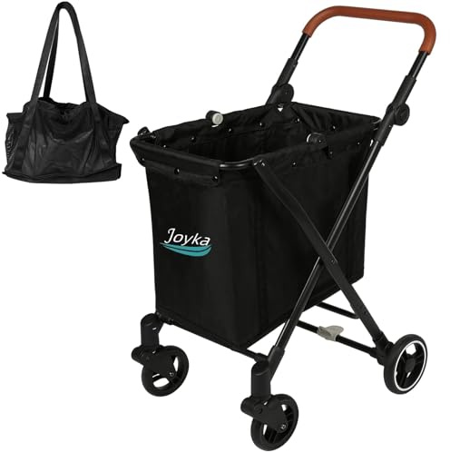 Shopping Trolleys Shopping Cart Foldable Utility Carts with Larger Capacity Adjustable Rolling Front Swivel Wheels for Office Shopping Picnic Grocery Laundry (70 liter with shopping bag)
