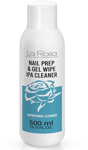 LaRosa Nagelrengöring 500ml - Isopropanol IPA Avfettare för Naglar - Förberedelse för Nagellack, Gel, Hybrider och Penslar - NAIL PREP & GEL WIPE - Cleaner för Gelnaglar