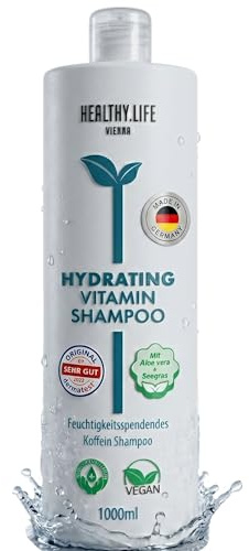 HLV - Hydrating Vitamin Shampoo | Milde, VEGANE Feuchtigkeitspflege für Trockenes & Brüchiges Haar mit Aloe Vera & Seegras | Kräftigt & Vitalisiert | Ideal für Häufiges Haarewaschen, 1000 ml
