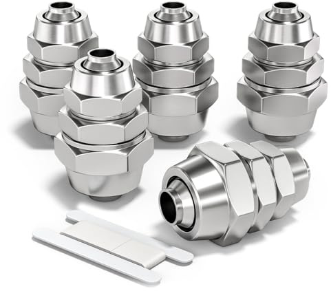 Bwintech Racores reductores rápidos de 5 piezas, de 6 mm a 10 mm, de reducción neumática recta, para conectar a presión a un tubo (KPG6-10)