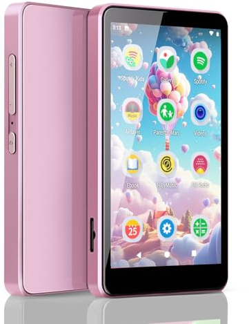 MP3 Player for Kids with Spotify, Parental Controls, Spotify Kids, Audible, Amazon Music, Libby, 4.0” IPS Kids Music Player Up to 512GB (Light Pink)