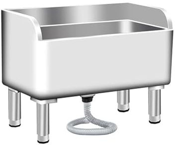 CFMAIF Wäsche-Spülbecken Edelstahl Haushalt Pool Balkon Zimmer Waschbecken Spülbecken für Werkstatt Industrie Keller(45cm/17.7in)