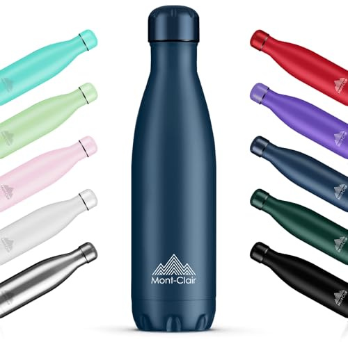 LO Trinkflasche Edelstahl 500 ml Auslaufsicher BPA-frei | Doppelwandig isoliert hält Kaltgetränke 24 und Warmgetränke 12 Stunden, Dunkelblau