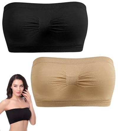 KEMUZ Sujetadores Bandeau Suaves Sin Tirantes para Mujer, 1 Pieza Sujetador De Tubo Sin Costuras, Sujetador Bandeau Sin Tirantes Sin Acolchado, Top Elástico Sin Tirantes