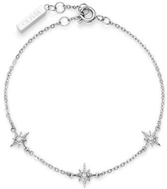 Olivia Burton Pulsera para Mujer de la Colección EVER STACKED en Acero Inoxidable con Charms de Estrellas – Disponible en Plata u Oro