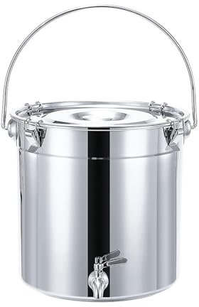 GAOAZHEN Suppentopf - Suppeneimer aus Edelstahl 201, Suppentopf mit Zapfhahn/versiegeltem Eimer/Transporteimer, Weintank mit Hahn, für Wasser, Milch, Tee, Milch, Vorratseimer (7 l)