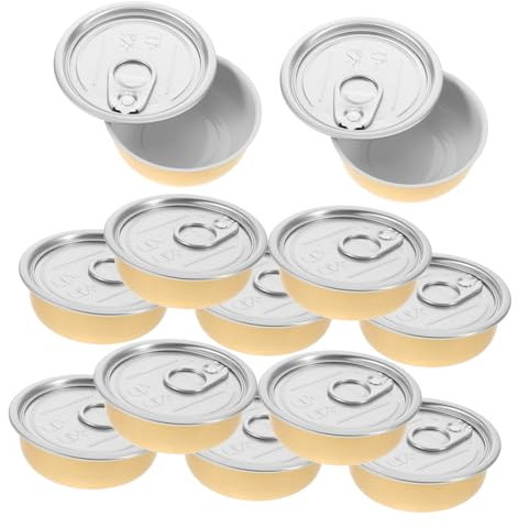 TIDTALEO 12pcs Bird's Nest Fish Maw Bowl Empty Food Cans Small Storage Bowls Packing Tins for Bird Nest Dessert Tins Lids Food Storage Can