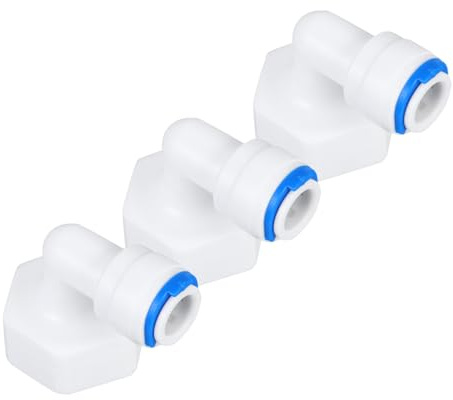 Cabilock 3pcs 3/4 Female Thread to 3/8 Push Quick Connect Elbow Fitting Adapter for Water Purifier Hose Water Pipe Interface Converter for Plumbing and