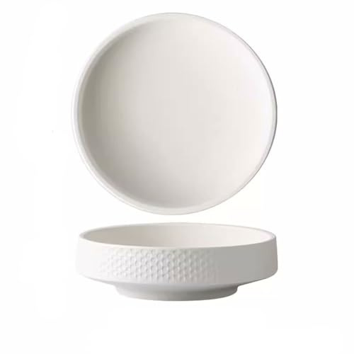 Cuencos Para Sopa Plato, plato hondo, cuenco de arroz japonés, cuenco de sopa doméstico, cuenco de arroz, cuenco de fideos, ensaladera, vajilla de verduras hervidas Cuencos Para Cocina(White,700ML)