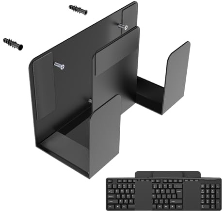 Supporto da parete per computer portatile, supporto da parete multifunzionale per laptop, supporto da parete per via cavo, supporti per modem, router, rete, via cavo TV, supporto