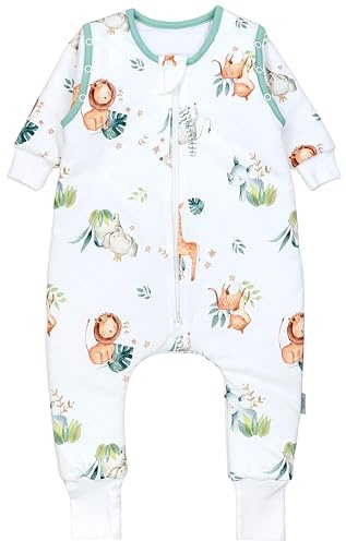 TupTam Sacco Nanna a Pelo con Piedi Braccia Gambe Invernale per Bambino Bambini, Safari (leone, giraffa, elefante), 80-86