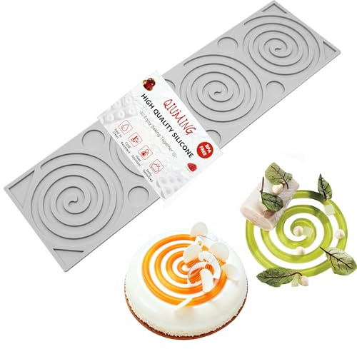 QIUMING 3D Runde Spirale Geformt Silikon Backform Spirale Flach Spirale Form Silikonform Spirale Form Kuchen Formen Art Pan Backformen,Tortenformen,Muffinform, Brotbackform (Weiß, Stil 3)