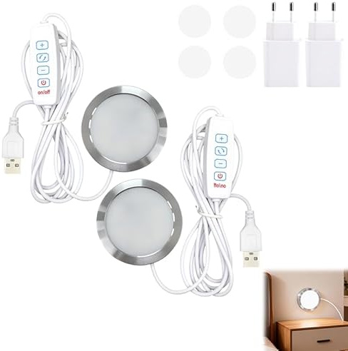 Kit de 2 lámparas LED 001 con cargador USB UL 5V1A para impresoras 3D Bambu Lab H2D/X1/P1P/A1 mini y Anycubic Makeronline, luz cálida 3000K, ideal para bricolaje y modelos de hardware (2)