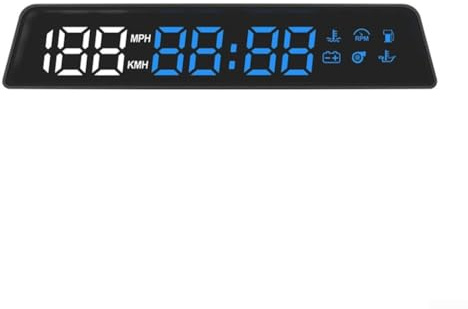 Head-Up-Display mit Fahrzeugtacho und Höhenmesser für Autos mit Stromversorgung für OBD-Kabelverbindung (für englische Version)