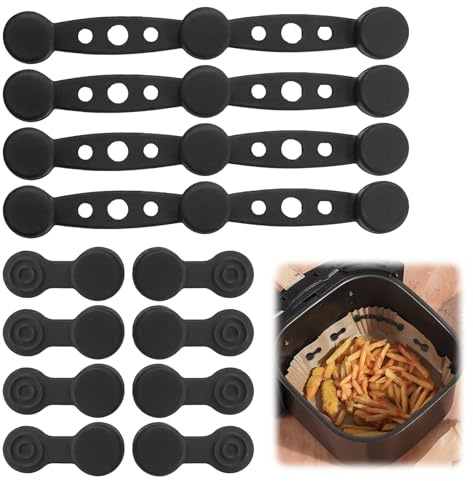 12 Clips Magnéticos de Silicona para Air Fryer, Imanes para Freidora de Aire que Fijan Papel de Horno, Reutilizables, Resistentes al Calor, Accesorios para Cestas Metálicas Compatible con Cosori Ninja