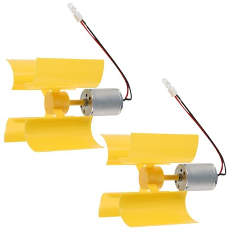 FUNNETOYU Generador Pequeño Portátil de Energía Eólica Vertical, Aerogenerador en Miniatura de Plástico y Metal para Aprendizaje Científico y Educación Temprana, 2 Piezas
