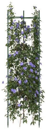 Runheo Lot de 4 cages à tomates - 116 cm - En acier et polypropylène - Vert - Réglable - Pour tomates, concombres, haricots, fleurs, terrasse, jardin, salon