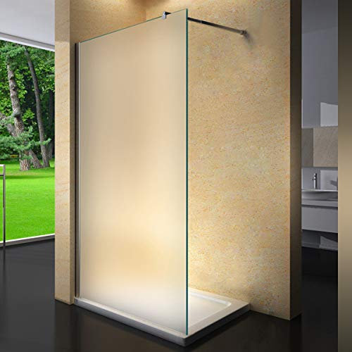 Yellowshop - Parete Doccia Fissa Walk In Cristallo 8 MM Trasparente O Puntinato Opaco Box Cabina Bagno Misure Cm 70 80 100 120 140 (Cm 100, PUNTINATO OPACO)