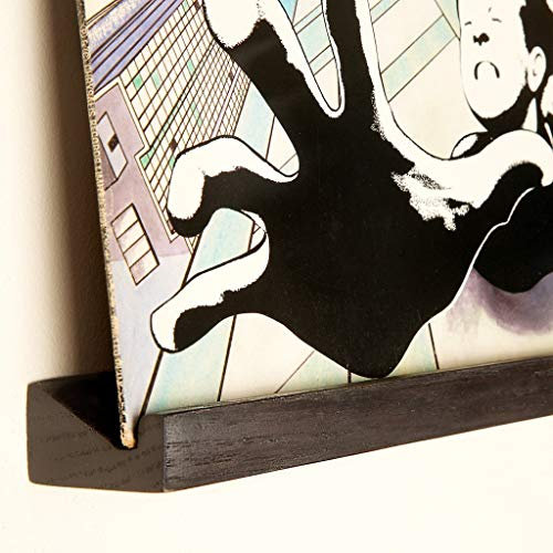 KAIU Vinyl Schallplatten Wandhalterung | Schallplattenständer mit Einfacher Installation | Massiver Eiche | Schallplatten Deko| Vinyl Aufbewahrung – Schwarz