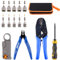 Glarks juego de herramientas de cable coaxial, herramienta de crimpado de conector coaxial RF + pelacables coaxial + conectores macho de crimpado BNC/UHF + cortador de alambre + destornillador