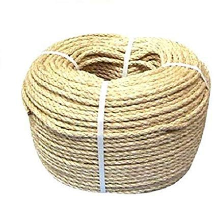 Everlasto 8 mm naturligt organiskt sisaldäck rep – olika längder (8 mm x 50 m)