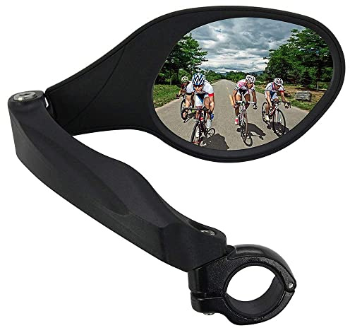 Arkham Fahrrad Rückspiegel Motorrad HD Edelstahl Fahrrad Rückspiegel Generation 2.0 (1 Stück Rechts Ellipse)