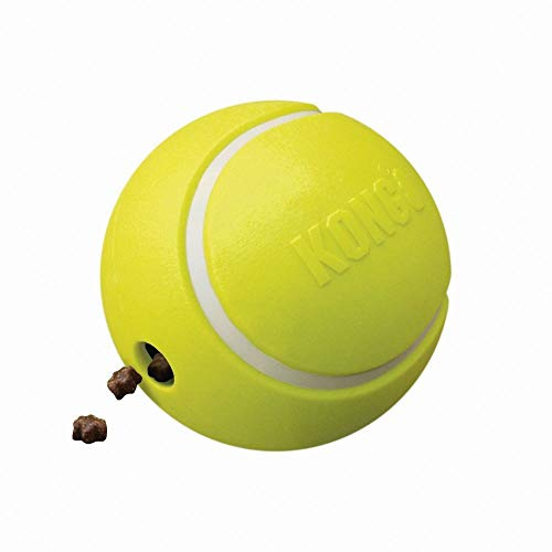 KONG Rewards Tennis L – Interaktives Belohnungsspielzeug für Hunde – Robuster Leckerli-Ball zur mentalen Auslastung & langsamen Fütterung – groß – Beschäftigungsspielzeug
