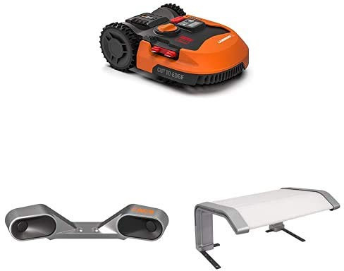 WORX Landroid L WR155E Mähroboter/Akkurasenmäher für große Gärten bis 2000 qm/Selbstfahrender Rasenmäher für einen sauberen Rasenschnitt im Handumdrehen + Mähroboter Zubehör + Landroid-Garage