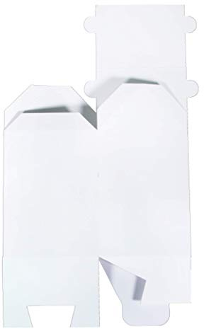 Rayher 67346102 Faltschachtel Haus, 12 Stück, weiß, 7,5 x 7,5 x 14 cm, Geschenkkarton, Geschenkbox, Geschenkkarton
