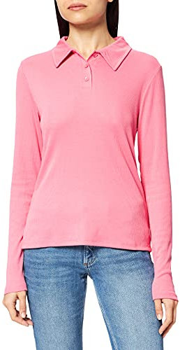 NA-KD Buttoned Collar Top Camisa, Rosa, L para Mujer