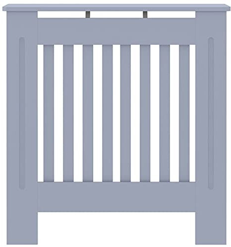 Tidyard Heizkörperverkleidung mit Vertikalen Latten Heizungsabdeckung Heizungsverkleidung Heizkörperabdeckung Heizung Abdeckung Heizkörper MDF Grau 78 x 19 x 81,5 cm