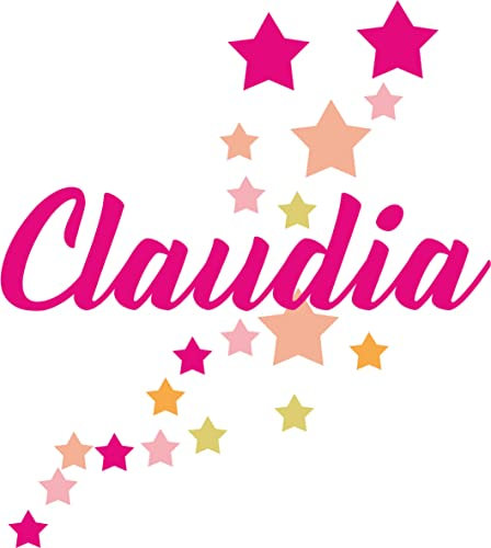 WANDTATTOO Türaufkleber selber gestalten - individuell Mädchen - personalisiert mit Wunschtext - Name - Sprüche - Namensaufkleber - Sterne - Kinderzimmer Wohnzimmer Schlafzimmer Küche Badezimmer