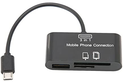 ASHATA Lector de Tarjetas SD USB, Lector de Tarjetas de Memoria USB para Teléfonos, Computadora, Adaptador de Tarjeta Micro SD para Unidades Flash, Ratones, Cámara Digital, Lector de Tarjetas Flash