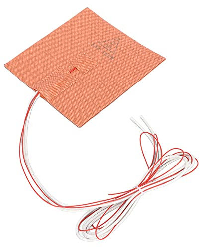 3D Drucker Silikon Heizkissen, 150 x 150mm Heizplatte, NTC 100K Thermistor mit Kleberückseite, Hohe Temperaturbeständigkeit, Gleichmäßige Heizung, Ersatz 3D Drucker Heizbett (24V 150W)