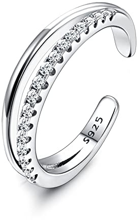 ORAZIO S925 Anillos de Plata Esterlina del Dedo del Pie para Las Mujeres Flecha Infinito Celtic Knot Daisy Anillos del Dedo del Pie con Estilo Anillos de Banda Ajustable