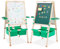 Pizarra Infantil de Madera, Caballete de Madera Ajustable en Altura Para Niños, Tablero Infantil de dos Caras con Estante de Almacenamiento,Rollo de Papel, Pizarra Blanca,Letras Magnéticas, Plegable