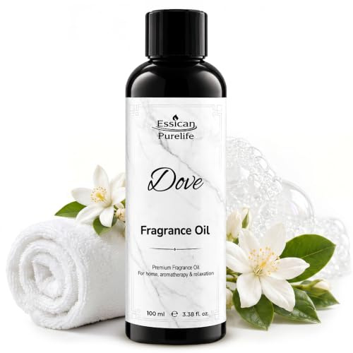 Essican Purelife Dove Fragrance Oil for Candle Making Scents 100ml | Long Lasting Fresh Soap Scented Oil, Dripper Bottle, Soap Making, Aroma Candle Scents, Wax Melts, Bath Bombs and Humidifiers