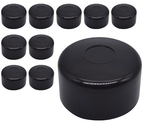SKIR'CO Tapones para postes de valla, tapas redondas de plástico negro de 51 mm para postes de valla redondos, cubiertas de postes de valla, color negro RAL 9005 (10 unidades)