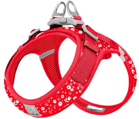 WINHYEPET Step-In Dog Harness,Easy Adjustment Harness(Poinsettia,S) | Truelove Dog Harness Soft Mesh Reflective Breathable with Safety Buckle for Extra Small and Small Dogs