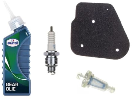 Inspektionsset Wartungsset passend für Yamaha Aerox, MBK Nitro 50 – Getriebeöl, Luftfilter, Zündkerze, Benzinfilter, Ersatzteile für regelmäßige Wartung