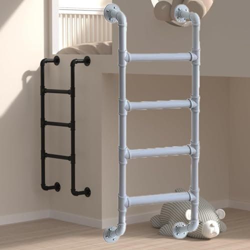 Wandleiter Metall Hochbett Leiter Anlegeleiter Multifunktionsleiter für Kinderbett Hochbett Halbhochbett, Deko Leiter für Buchhandlung Studentenwohnheim Ladder for Home