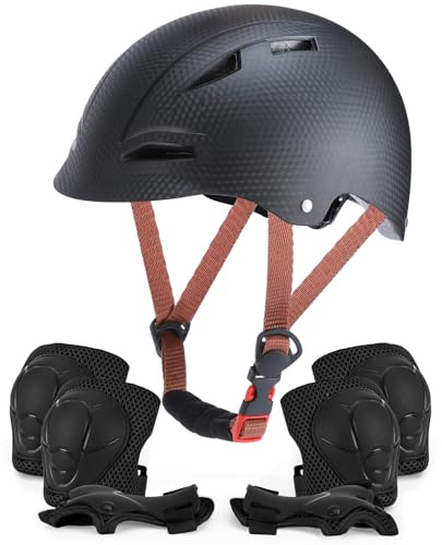 Roxx Crasen Kids Helmet and Pads Set, Toddler Helmet for Boys Girls Age 3 to 12, Knee Elbow Wrist Pads for Bicycle Cycling Skate Skateboard Rollerblading Scooter